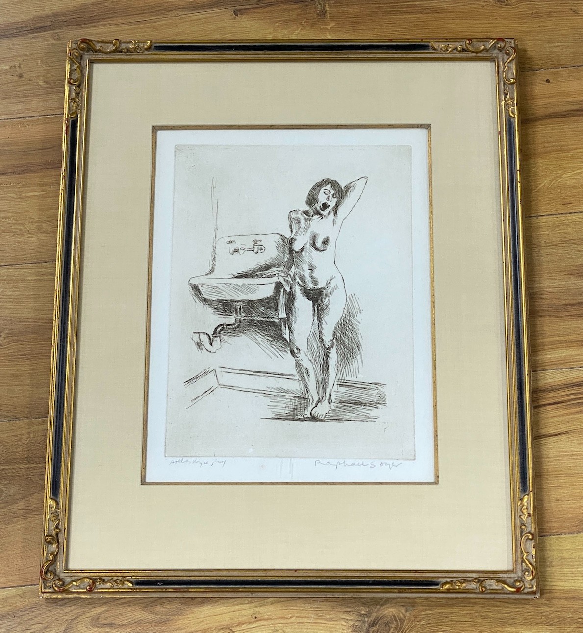 Raphael Soyer (1899, 1987), etching, nude female, signed and inscribed, 36 x 28cm